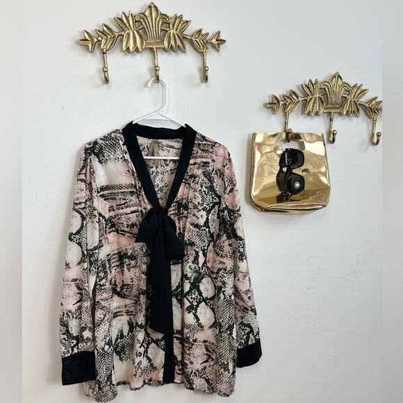 Penningtons Tops - Pink fusion Snake print contemporary blouse 1X